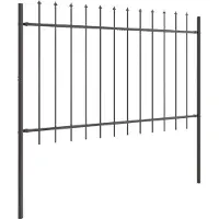 vidaXL Gartenzaun WOERDEN 1,7 x 1,2 m Pulverbeschichteter Stahl Grau