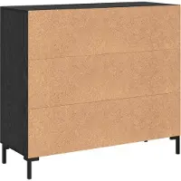 vidaXL Sideboard Schwarz Eichen-Optik 90 x 34 x 80 cm Holzwerkstoff