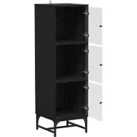 vidaXL Sideboard Schwarz Eichen-Optik 35 x 37 x 117 cm