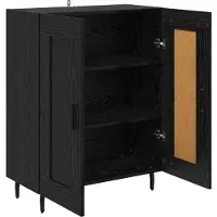 vidaXL Sideboard Schwarz Eichen-Optik 69,5 x 34 x 90 cm