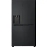 LG Side-by-Side "GSLC41EPPE", Energieeffizienz: E, schwarz, mit Festwasseranschluss, Kühlschränke, Total No Frost, LINEARCooling, Multi-Airflow, mit Festwasseranschluss, Side-by-Side