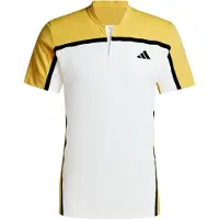 Adidas Tennis-Polo Henley Pro FreeLift Heat.Rdy weiss/gelb Herren