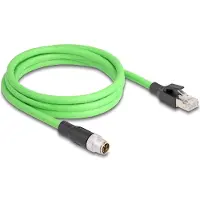 DeLOCK M12 Kabel X-kodiert 8 Pin Stecker zu RJ45 Stecker PUR (TPU) 2 m