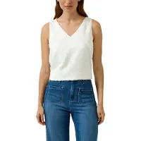 s.Oliver Black Label Blusentop BLACK LABEL, Damen, Gr. 48, ecru, Web, Obermaterial: 100% Polyester, unifarben, normal hüftbedeckend, V-Ausschnitt, Blusen Blusentop, mit floralem Muster und V-Aussschnitt