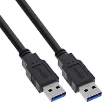 InLine USB 3.2 Gen.1 Kabel, A an A, schwarz, 5m, 5 m, USB A, USB A, USB 3.2 Gen 1 (3.1 Gen 1), Stecker/Stecker, Schwarz
