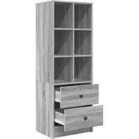 vidaXL Highboard mit Schubladen Graues Sonoma 45,5 x 34 x 127 cm