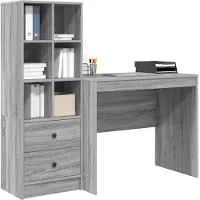 vidaXL Schreibtisch Graues Sonoma 135,5 x 50 x 127 cm 2 stk.