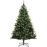 vidaXL Künstlicher Klapp-Weihnachtsbaum mit 300 LEDs Grün 240 cm