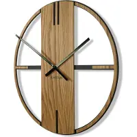 FLEXISTYLE Wanduhr groß aus Metall Unique für Wohnzimmer, Schlafzimmer, Büro, 50 cm Durchmesser, modernes Design ohne tickgeräusche (Schwarz/Weiss)