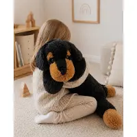 Sweety-Toys Sweety Toys 5512 XXL Riesen Rottweiler Plüschhund - ca. 80 cm groß - Kuschelhund Teddybär Plüschtier Plüsch Plüschbär