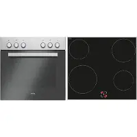 Amica Elektro-Herd-Set "EHC 933 021", Energieeffizienz: A, silber (edelstahlfarben), Herdsets, Zuverlässiger Kochkomfort für den täglichen Küchenalltag, Elektro-Herd-Set