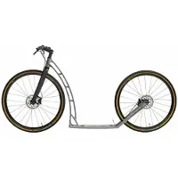 Mibo Alltrack Gravel Tretroller, Silbergrau, Limitierte Auflage, Carbongabel, Mavic ALLROAD 700 DISC
