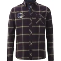 Jan Vanderstorm Langarmhemd "Hemd OLSGREN", Herren, Gr. 4XL, weit, blau (dunkellila kariert), Obermaterial: 100% Baumwolle CO., Hemden Langarmhemd