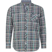 Jan Vanderstorm Langarmhemd "Hemd JORHOLM", Herren, Gr. XXL, weit, blau (petrol kariert), Obermaterial: 100% Baumwolle CO., Hemden Langarmhemd