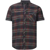 Jan Vanderstorm Kurzarmhemd "Kurzarmhemd SNALLE", Herren, Gr. 3XL, weit, blau (dunkelblau kariert), Obermaterial: 100% Baumwolle CO., Hemden Kurzarmhemd