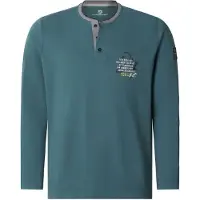 Jan Vanderstorm Langarm-Poloshirt "Langarmshirt KESTER", Herren, Gr. 7XL, blau (petrol), Obermaterial: 100% Baumwolle CO., Shirts Langarm-Poloshirt