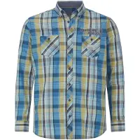 Jan Vanderstorm Langarmhemd "Hemd JORHEIM", Herren, Gr. XXL, weit, blau (blau kariert), Obermaterial: 100% Baumwolle CO., Hemden Langarmhemd