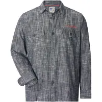 Jan Vanderstorm Outdoorhemd "Outdoorhemd KERLIN", Herren, Gr. L, weit, blau (dunkelblau gemustert), Obermaterial: 100% Baumwolle CO., Hemden Outdoorhemd