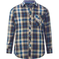 Jan Vanderstorm Langarmhemd "Hemd NORLUND", Herren, Gr. XL, weit, braun (braun kariert), Obermaterial: 100% Baumwolle CO., Hemden Langarmhemd