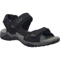 Josef seibel Trekkingsandale "Arlo 02", Herren, Gr. 42, Textil, schwarz, Leder, Basic, Schuhe Trekkingsandale, Klettsandale, Komfortschuh mit gepolstertem Fußbett, G-Weite