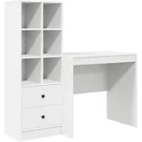 vidaXL Schreibtisch Weiß 125,5 x 50 x 127 cm 2 stk.