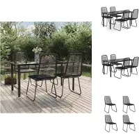 vidaXL 5-tlg. Garten-Essgruppe Schwarz - Gartenmöbel-Sets