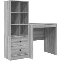 vidaXL Schreibtisch Graues Sonoma 115,5 x 50 x 127 cm 2 stk.