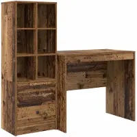 Syfax Schreibtisch Altholz 135,5 x 50 x 127 cm 2 stk.