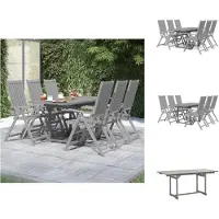 vidaXL 7-tlg. Garten-Essgruppe Massivholz Akazie - Gartenmöbel-Sets