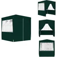 The Living Store Profi-Partyzelt mit Seitenwänden 2×2m Grün 90 g/m²