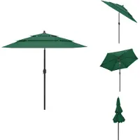 vidaXL Sonnenschirm mit Aluminium-Mast 3-lagig Grün 2,5 m - Sonnenschirme & Sonnenschutze