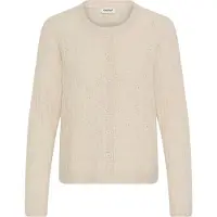 Oxmo Strickjacke "Strickjacke OXSinva", Damen, Gr. M, beige (pumice stone), Obermaterial: 76% Polyacryl PAN. 21% Polyester PES. 3% Elasthan EL., Strickjacken Strickjacke