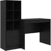 Syfax Schreibtisch Schwarz Eichen-Optik 135,5 x 50 x 127 cm 2 stk.