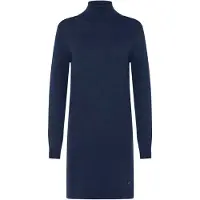 Oxmo Strickkleid "Strickkleid OXAida", Damen, Gr. S, N-Gr, blau (total eclipse melange), Obermaterial: 70% Viskose CV. 30% Polyamid PA., Kleider Strickkleid