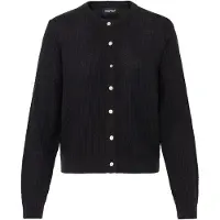 Oxmo Strickjacke "Strickjacke OXMoma", Damen, Gr. M, schwarz (meteorite), Obermaterial: 50% Polyacryl PAN. 50% Polyester PES., Strickjacken Strickjacke