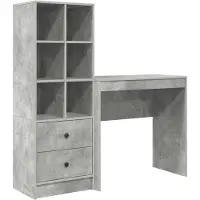 vidaXL Schreibtisch Beton Grau 125,5 x 40 x 127 cm 2 stk.