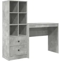 Syfax Schreibtisch Beton Grau 135,5 x 40 x 127 cm 2 stk.