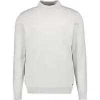 Ragman Rundhalspullover , Herren, Gr. 58, grau (hellgrau), Strick, 95% Baumwolle 5% Kaschmir, ohne Ausschnitt, Pullover Rundhalspullover