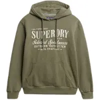 Superdry für Herren. M2014246A Outdoor Supply Co Entspannte Kapuze grün (S), Lässig, Baumwolle, Langarm