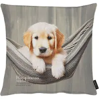 Apelt Dekokissen "Buddy", taube, beige, bedruckt, B:46cm H:0,5cm L:46cm, Baumwolle, Polyester, Dekokissen_Sitzkissen_Kissenhüllen, Dekokissen, Lieblings-Hundebaby
