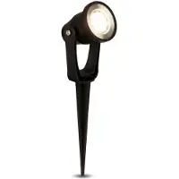 Briloner Connect to Sine Gartenleuchte Schwenkbar 22,5 cm 1W 100lm 3000K Warmweiß Erdspieß Schwarz - Gartenstrahler Garten Terrasse