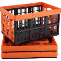 Markenlos Aufbewahrungsbox 45 l - Faltbar und stapelbar, 3er-Pack, mit Handgriffen