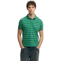 Superdry für Herren. M1110464A Grünes Vintage-Streifen-Polohemd (L), Lässig, Baumwolle, Kurzarm