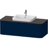 Duravit Happy D.2 Plus Konsolenwaschtischunterbau wandhängend, 1300x550 mm, 2 Schubkästen, für Möbelwaschtisch, HP4962098980010, Farbe: Nachtblau Seidenmatt Lack mit Innenbeleuchtung