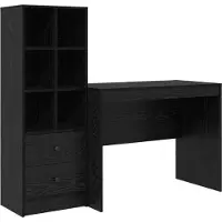 vidaXL Schreibtisch Schwarz Eichen-Optik 145.5 x 50 x 127 cm 2 stk.