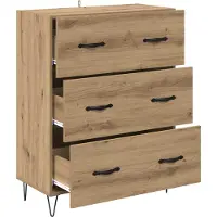 vidaXL Sideboard Artisan-Eiche 69,5 x 34 x 90 cm Verbundholz und Eisen