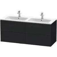 Duravit L-Cube Waschtischunterbau wandhängend, 4 Schubkästen, 1290x550x481mm, LC625901616, Farbe: Eiche Schwarz Dekor
