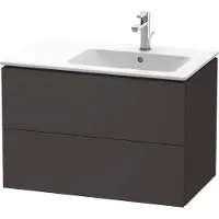 Duravit L-Cube Waschtischunterbau wandhängend, 2 Schubkästen, Becken rechts, 820x550x481mm, LC629208080, Farbe: Graphit Supermatt Dekor