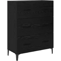 vidaXL Sideboard Schwarz Eichen-Optik 69,5 x 34 x 90 cm Holzwerkstoff
