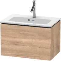Duravit L-Cube Waschtischunterbau wandhängend, Compact, 1 Auszug, 620x400x391mm, LC615605555, Farbe: Eiche Marmoriert Dekor